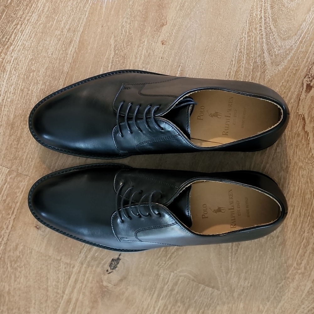 Polo Ralph Lauren Black Plain Toe Derby 9.5